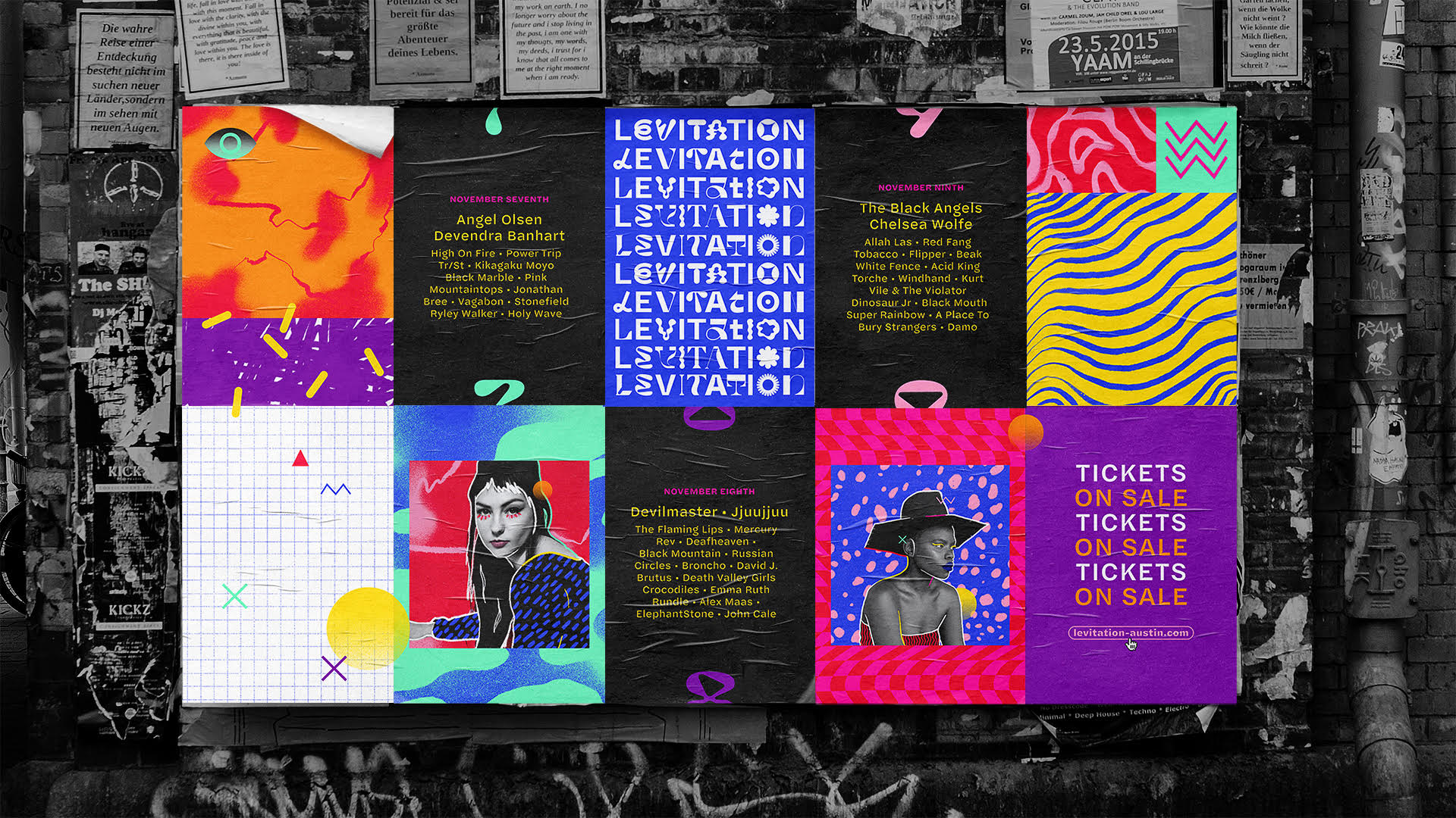 Levitation Festival poster wall