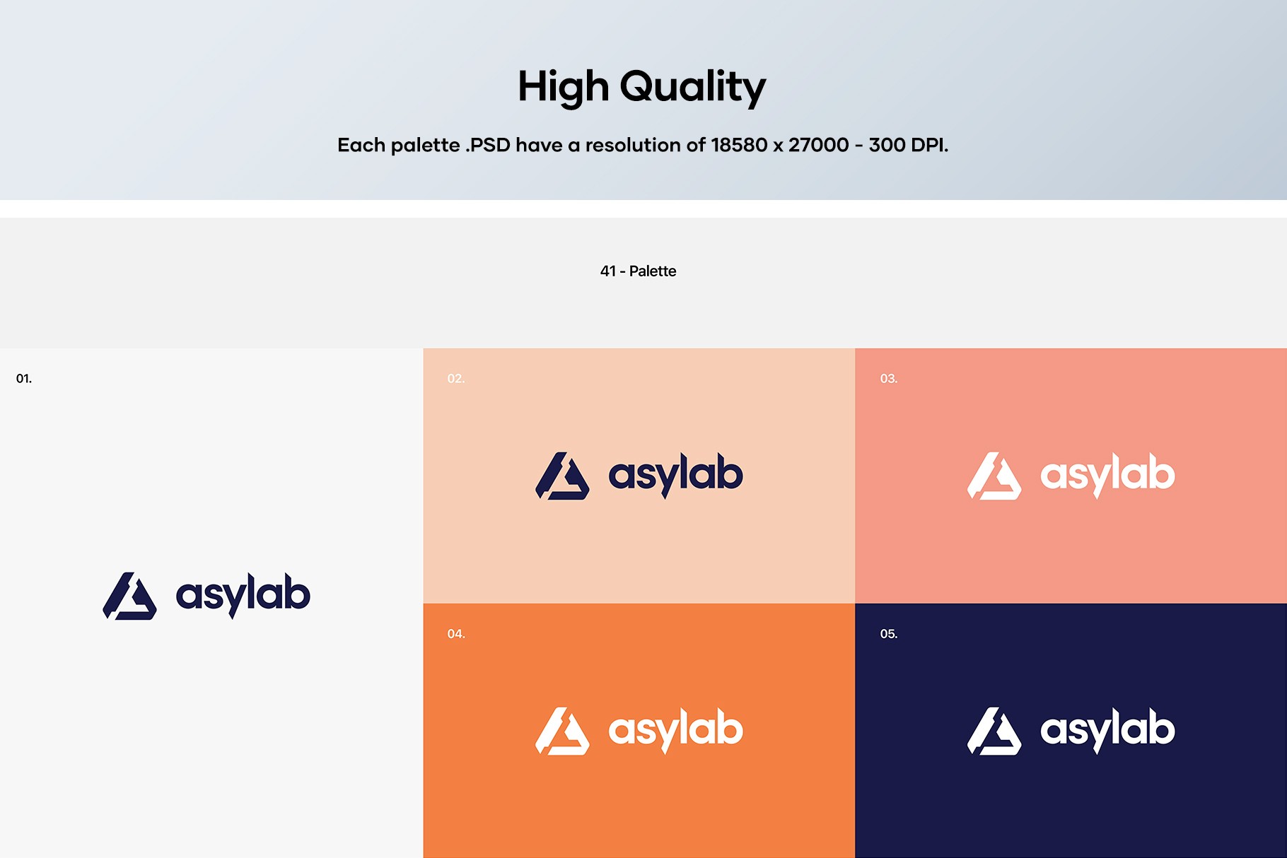 High-quality logo palette mockups featuring different branding color combinations in large resolution.