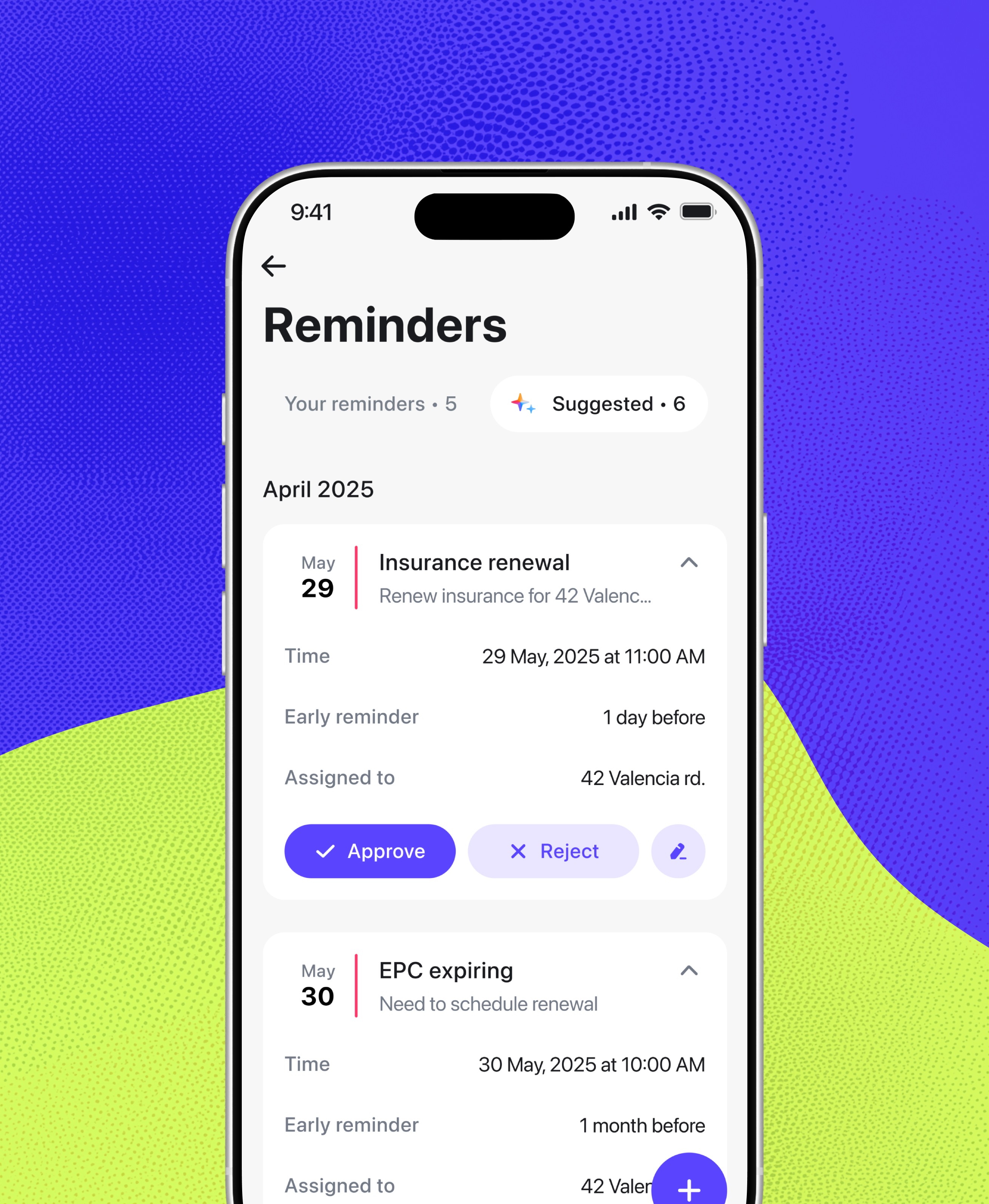 August landlord reminders app showing gas safety and EPC compliance deadlines