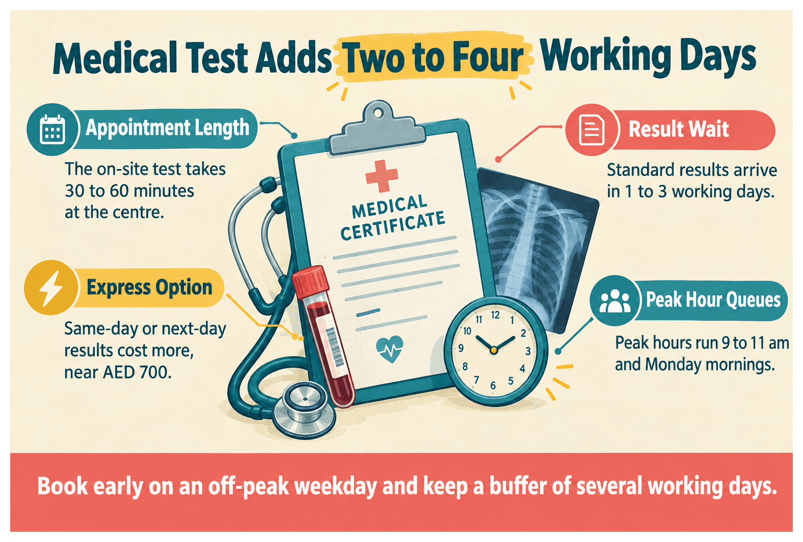Infographic: How Long Does the Medical Test Take for a UAE Residence Visa