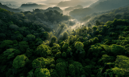 Modern living room with abstract art, beige sectional sofa, indoor plants, and large windows.