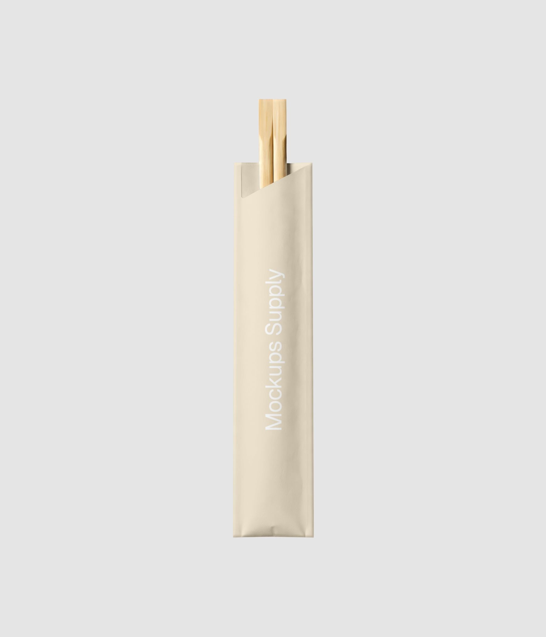 Realistic chopsticks packaging mockup for takeaway food and identity design