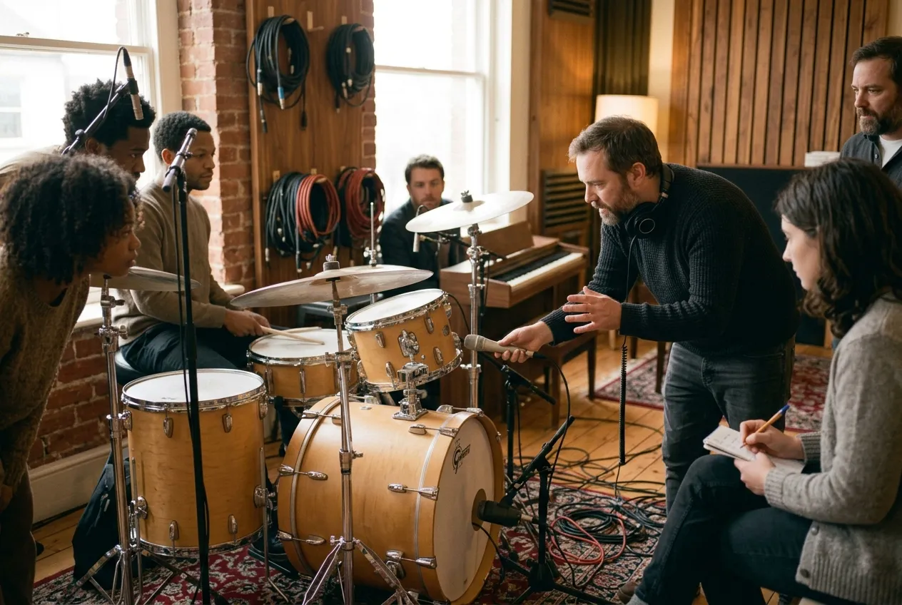 A drum recording masterclass in the live room