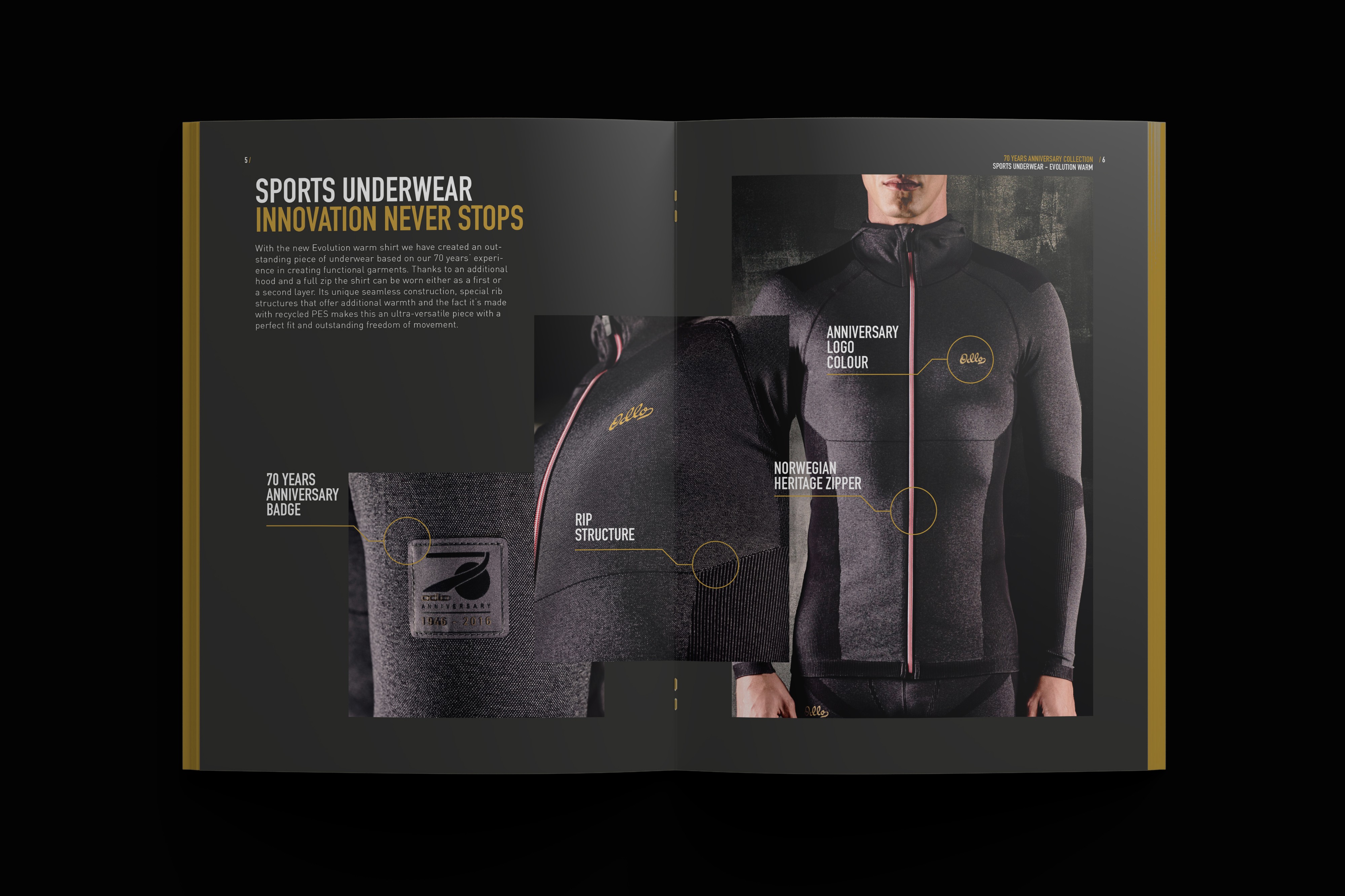 Mode Lookbook für Odlo – Editorial Design mit ruhiger Typografie und präziser Bildsprache