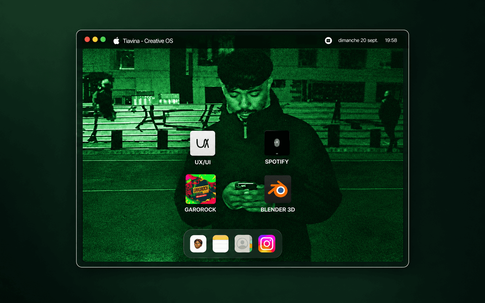 Creative OS — aperçu du projet Projet personnel · Portfolio interactif