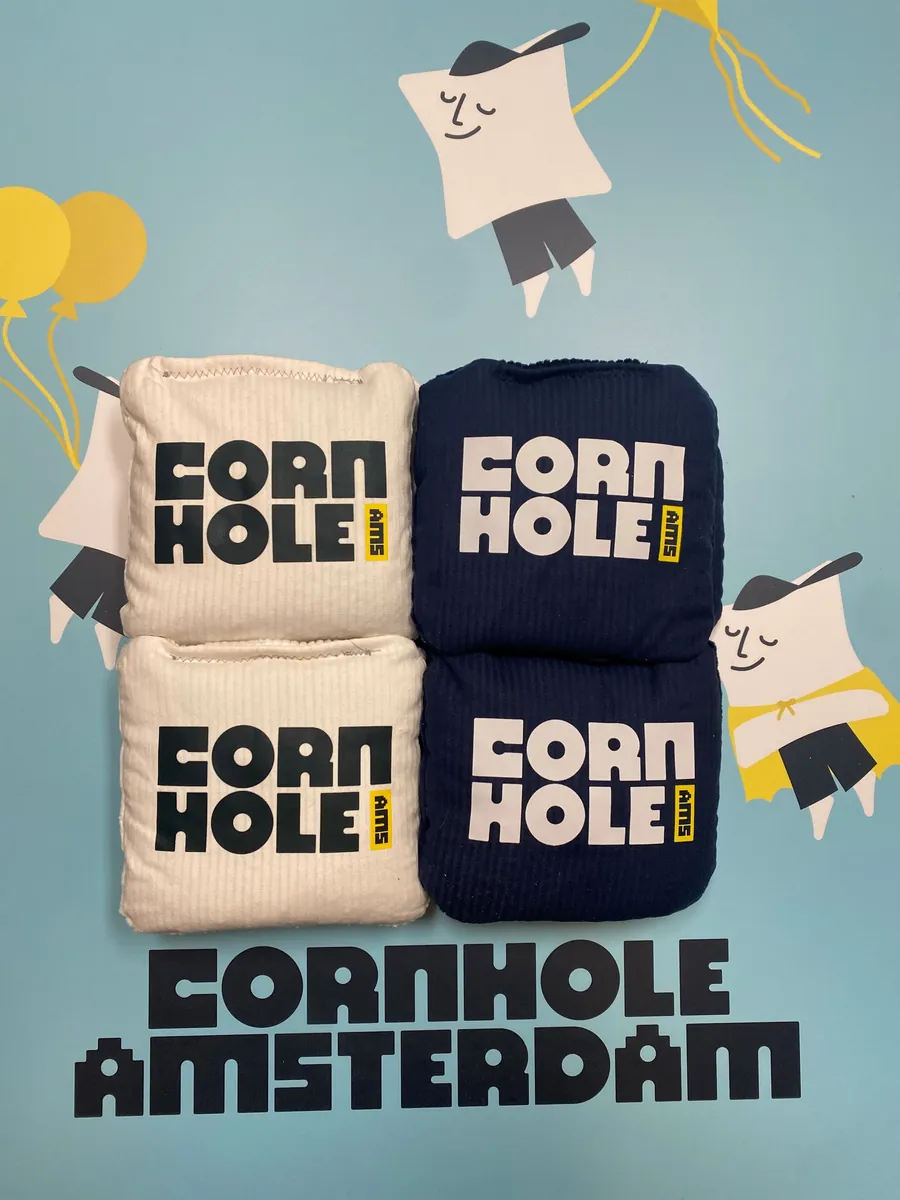 Cornhole Amsterdam branded beanbags for rent at events and parties