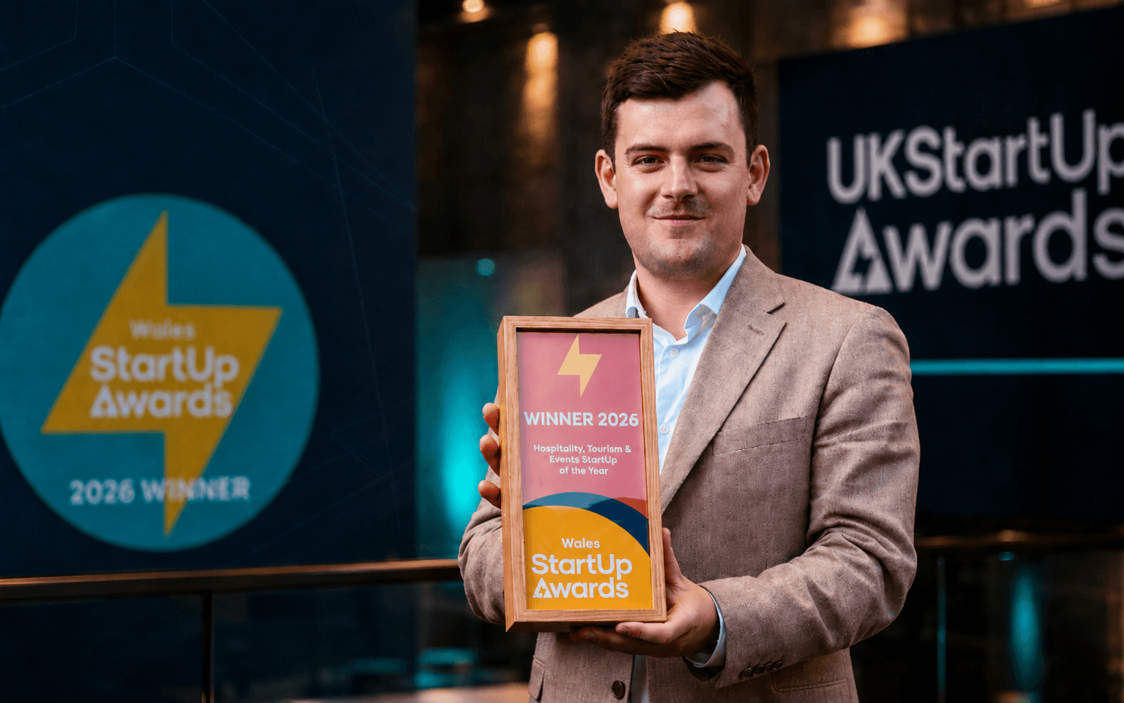 Booking Hub at the UK StartUp Awards in Wales.