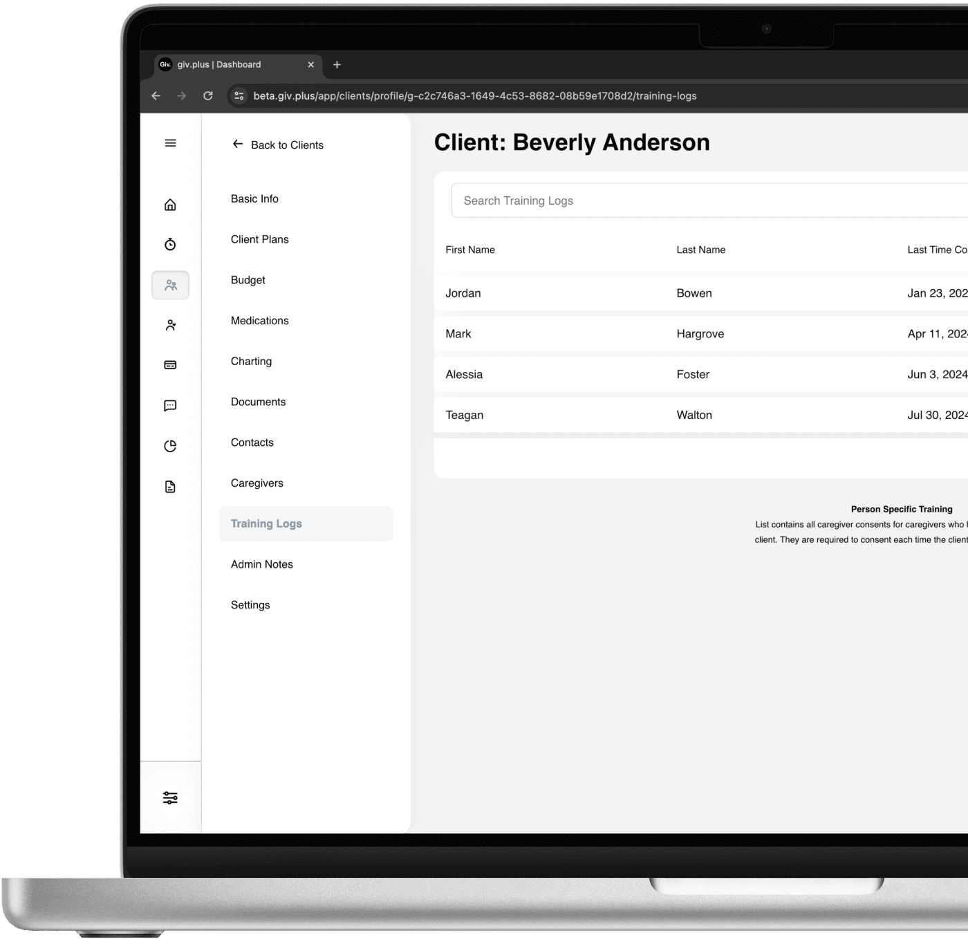 Client charting software.