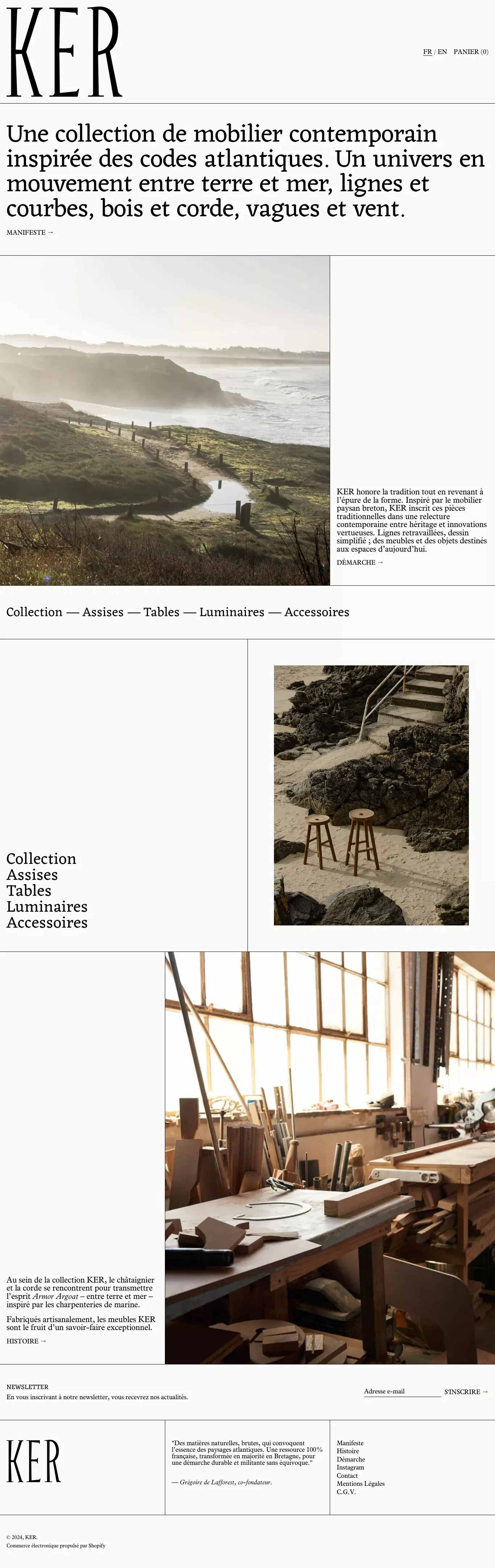 KER . Maison Iodée ecommerce page screenshot showcasing Design and Furniture & Interiors design