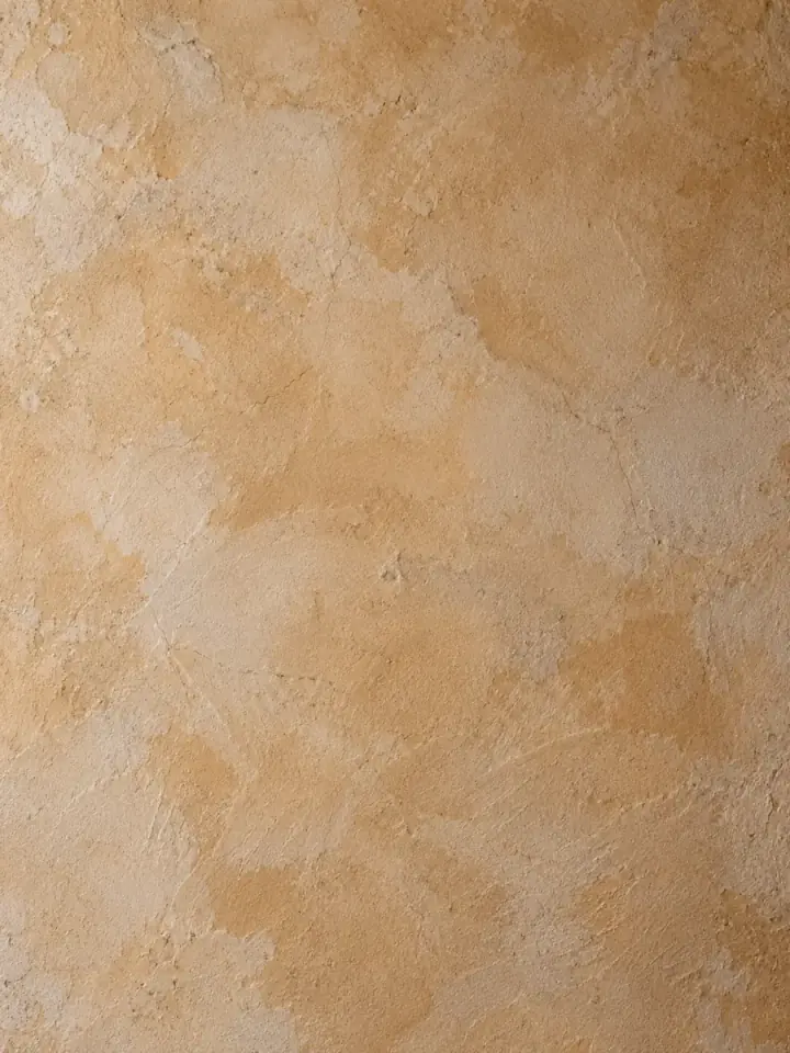 Close-up of the ochre lime plaster