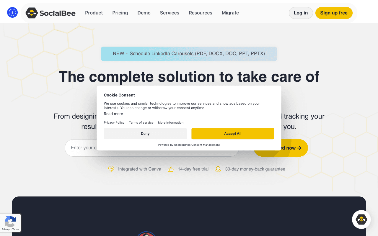 SocialBee екранна снимка