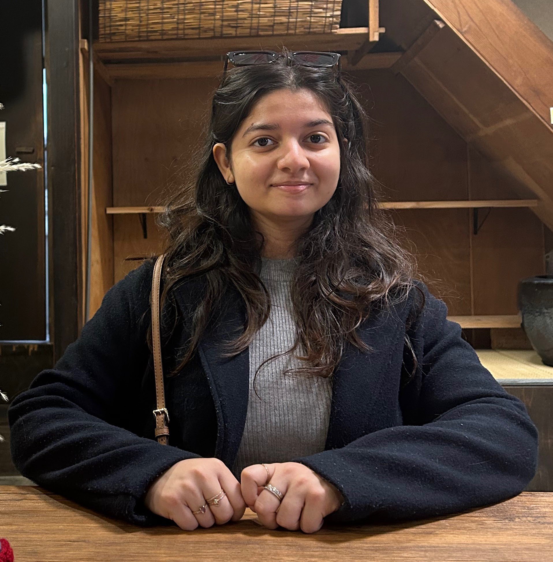 A young girl smiling