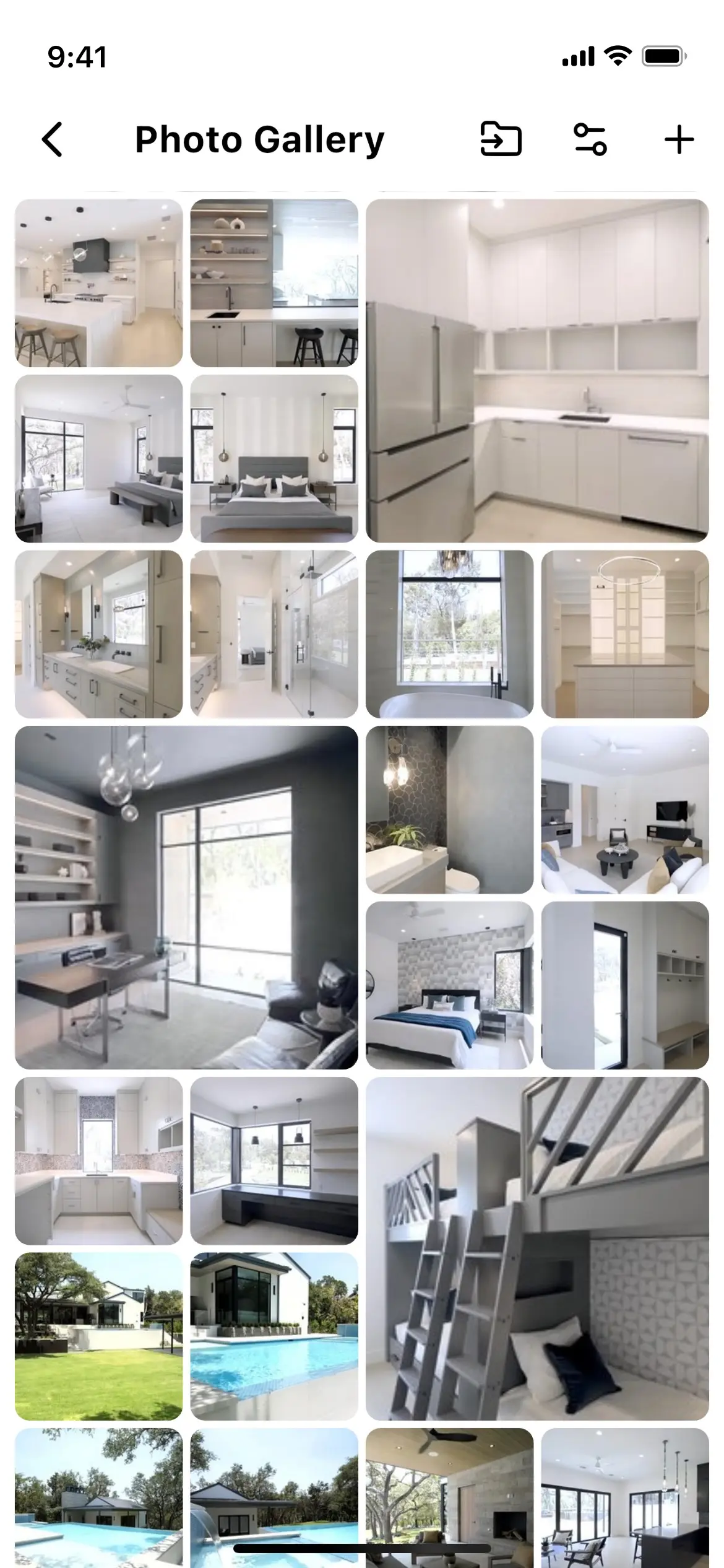 Lisly photo gallery with photos sorted by room