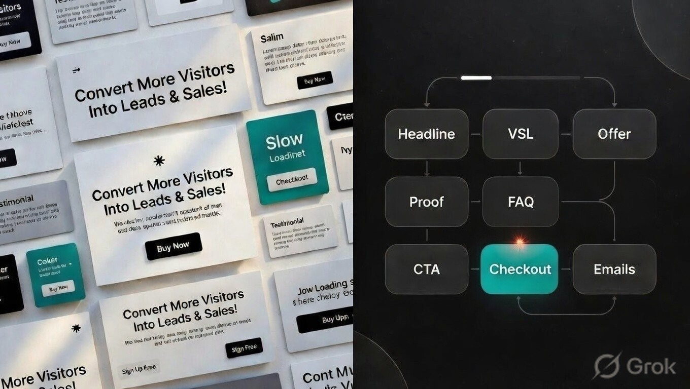 The image features a man sitting at a desk, viewed from behind, facing two large, side-by-side computer monitors which display lines of code.