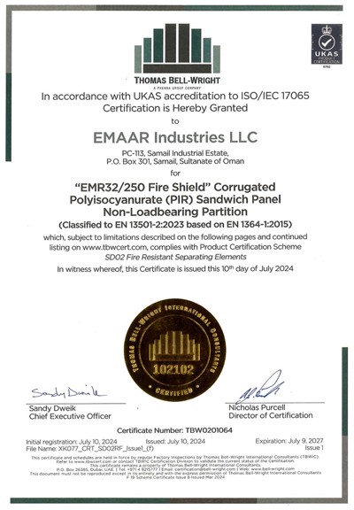 Emaar Industries Thomas BELL-WRIGHT Certificate