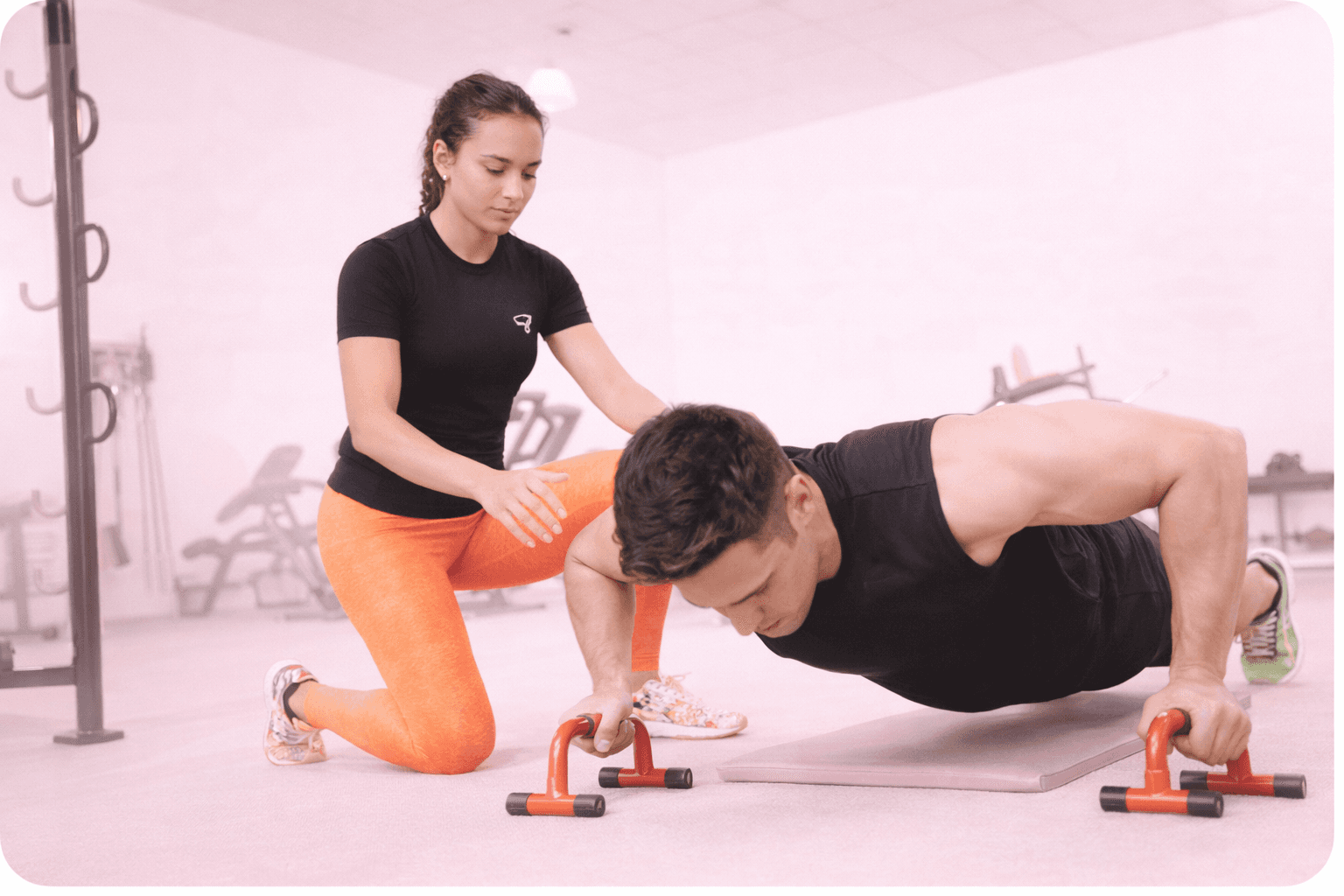woman kneeling beside man