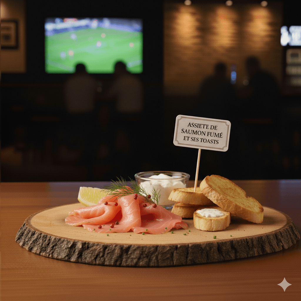 Assiette de saumon fumé doux et ses toasts