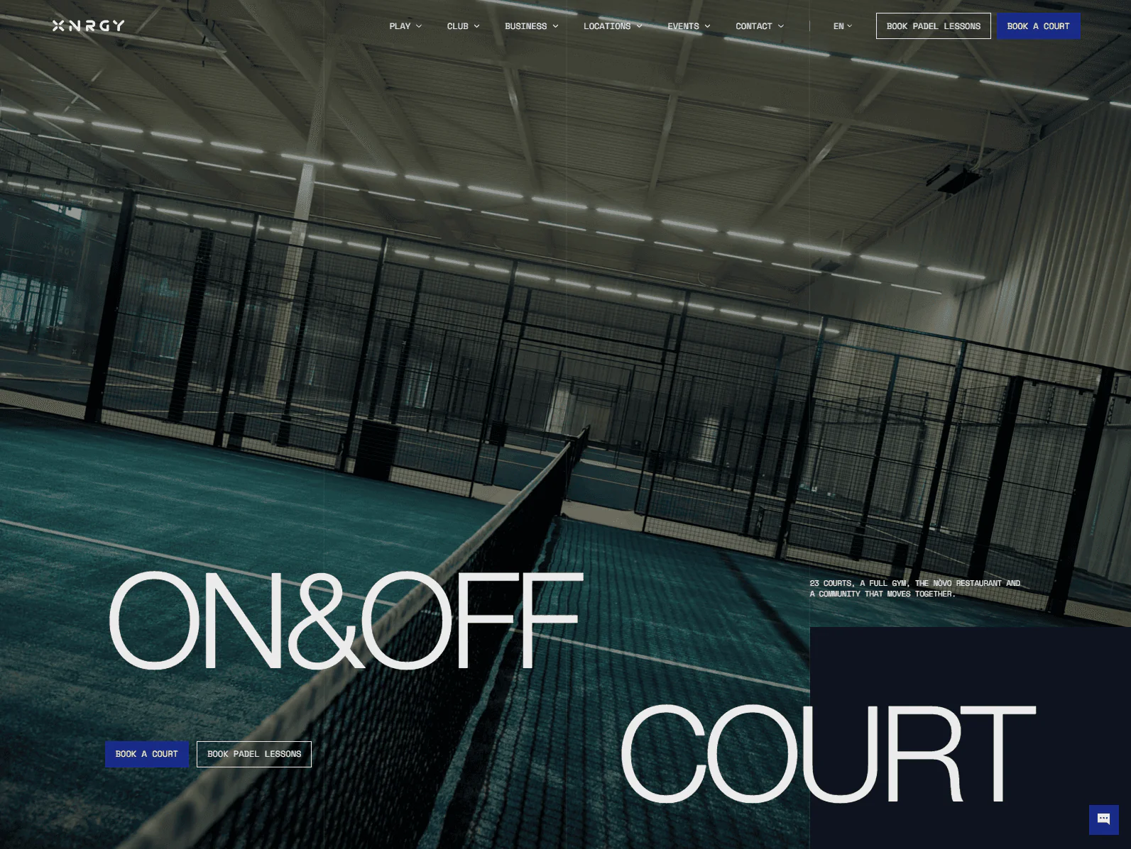 XNRGY Club website design, fitness example