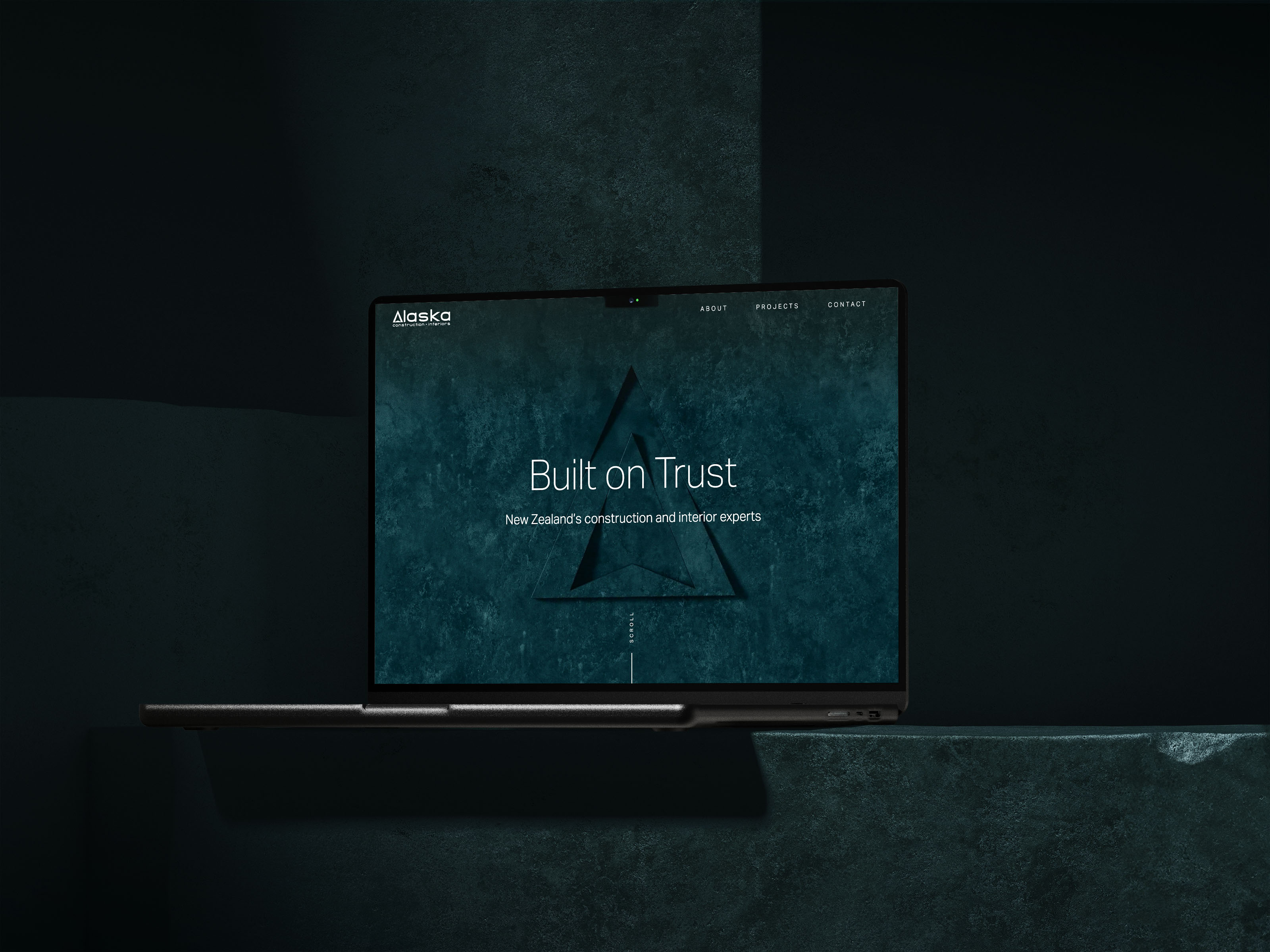 Alaska website visual on green stone