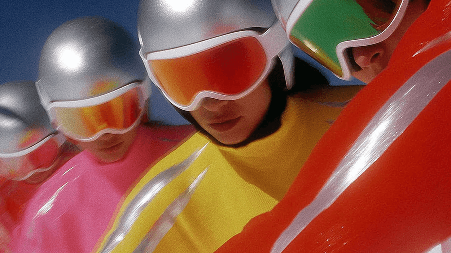 Technical outerwear fabric detail, Chromatic aberration at edges, Material science visualization, Future of Sportswear, Engineered by Aventi