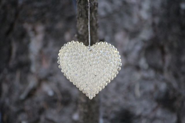 glass heart ornament