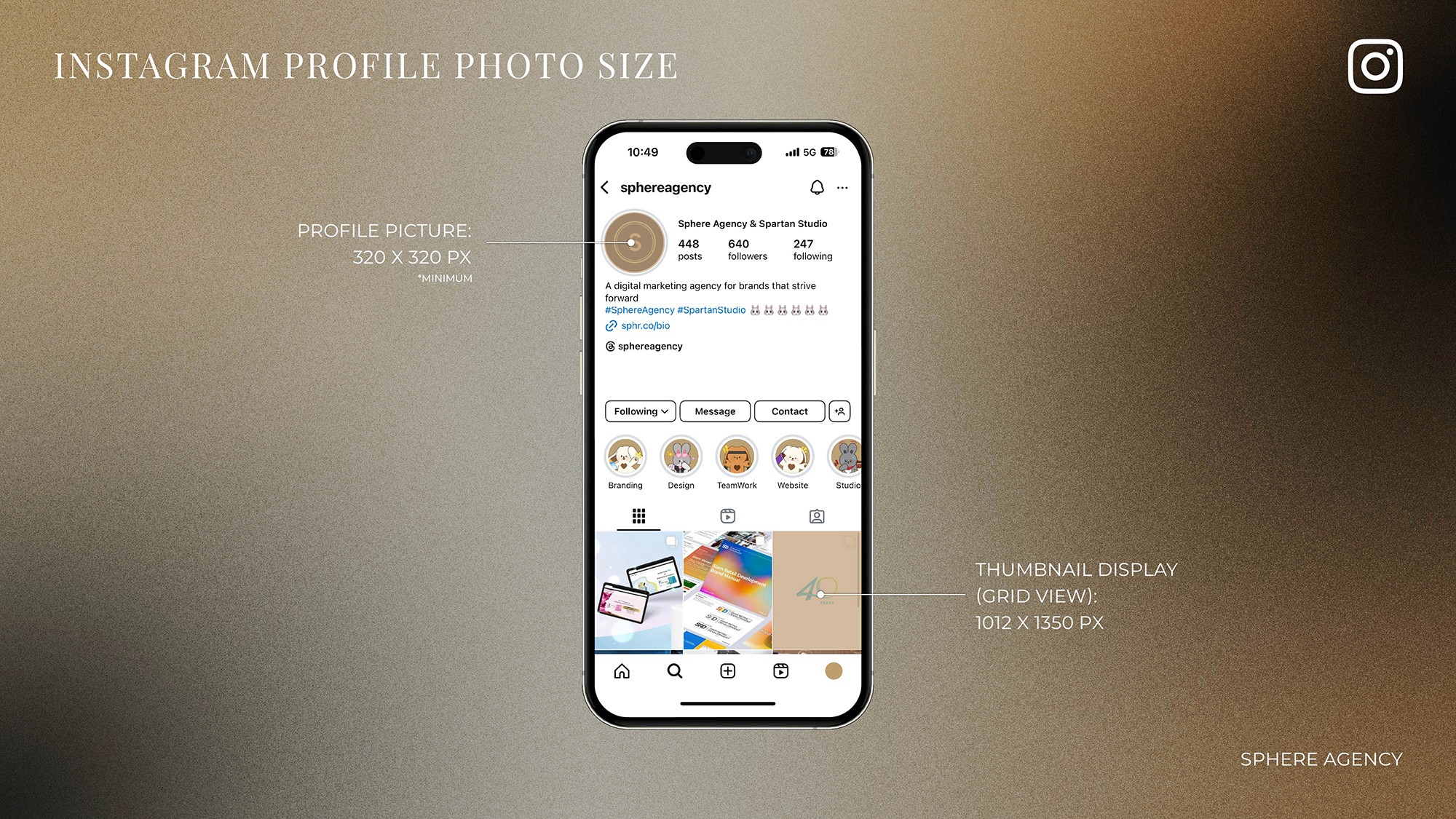 Instagram Size Profile