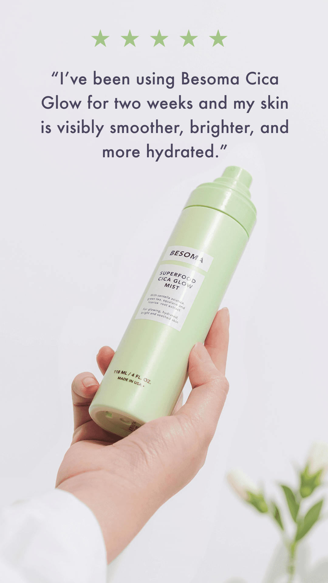 A person holding a skincare product