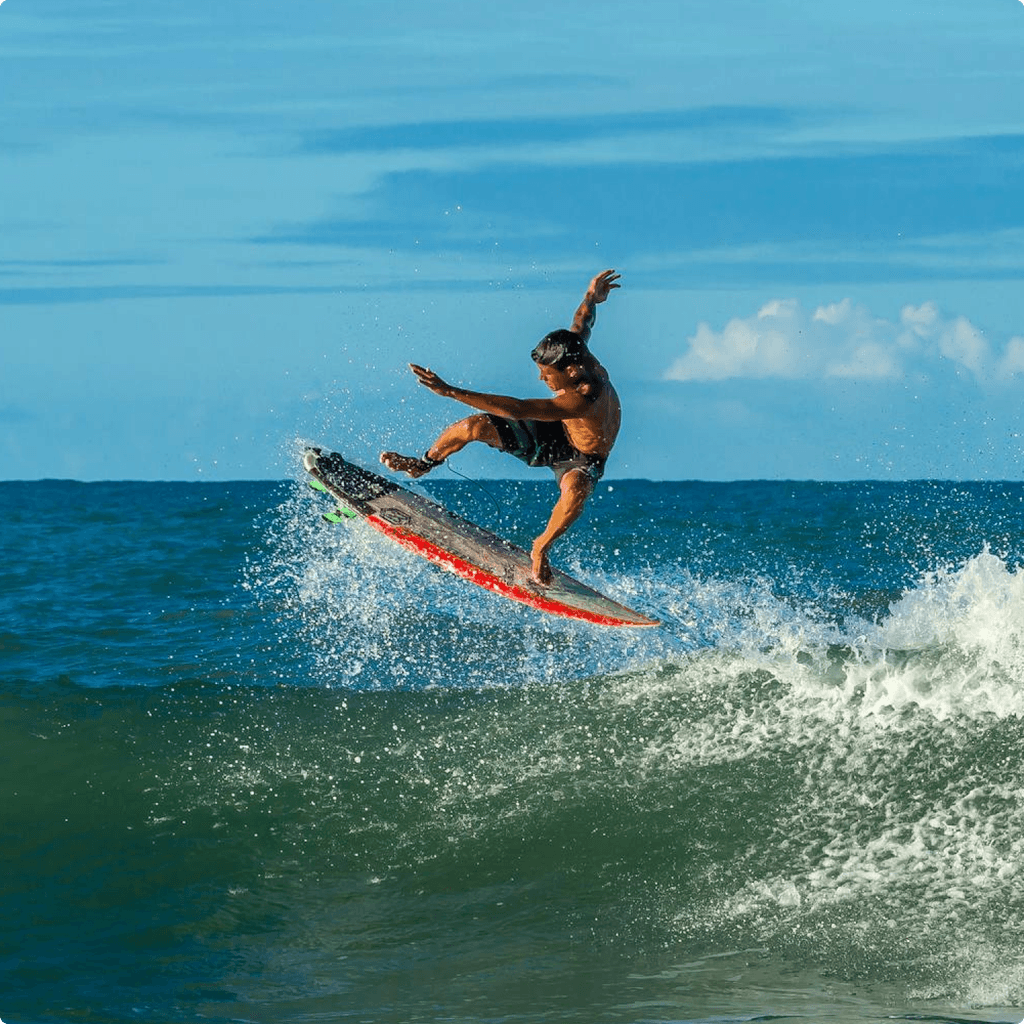 A man surfing