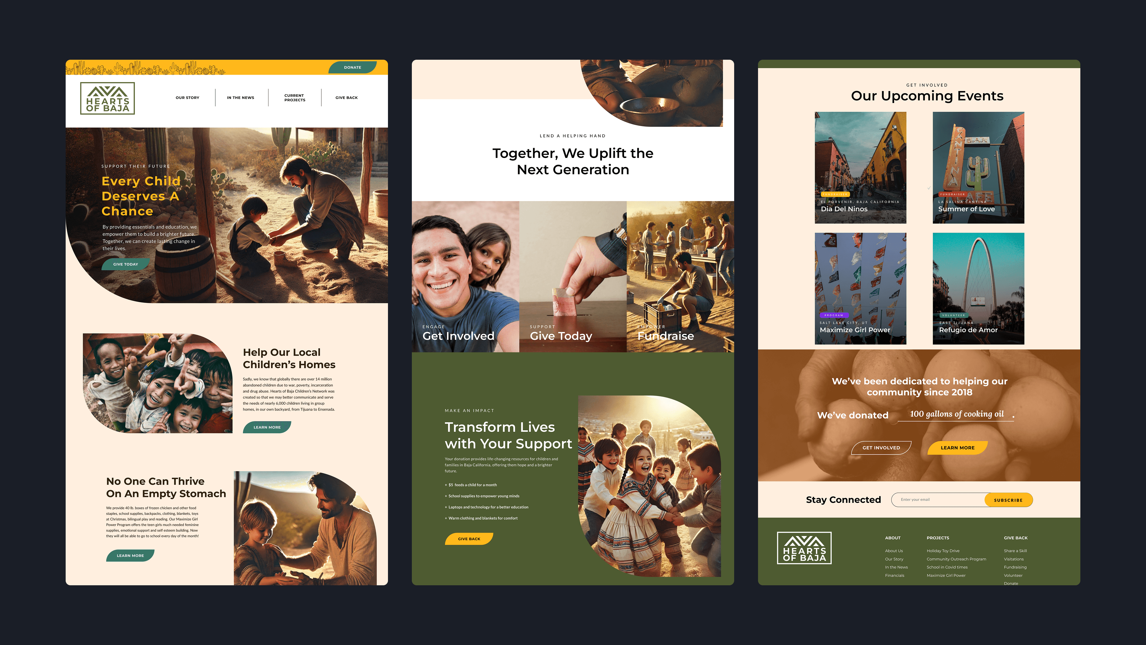 The homepage, top to bottom.