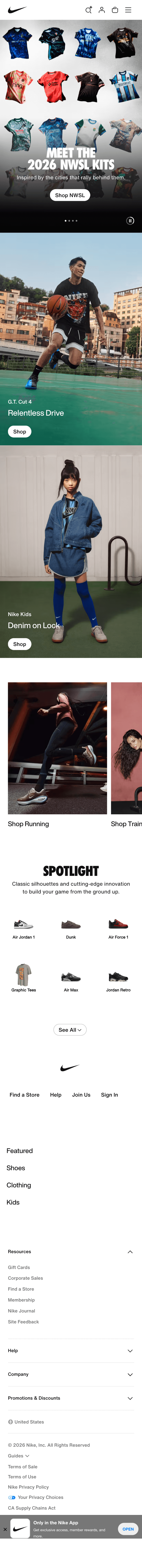 Nike US Mar 2026 Mobile