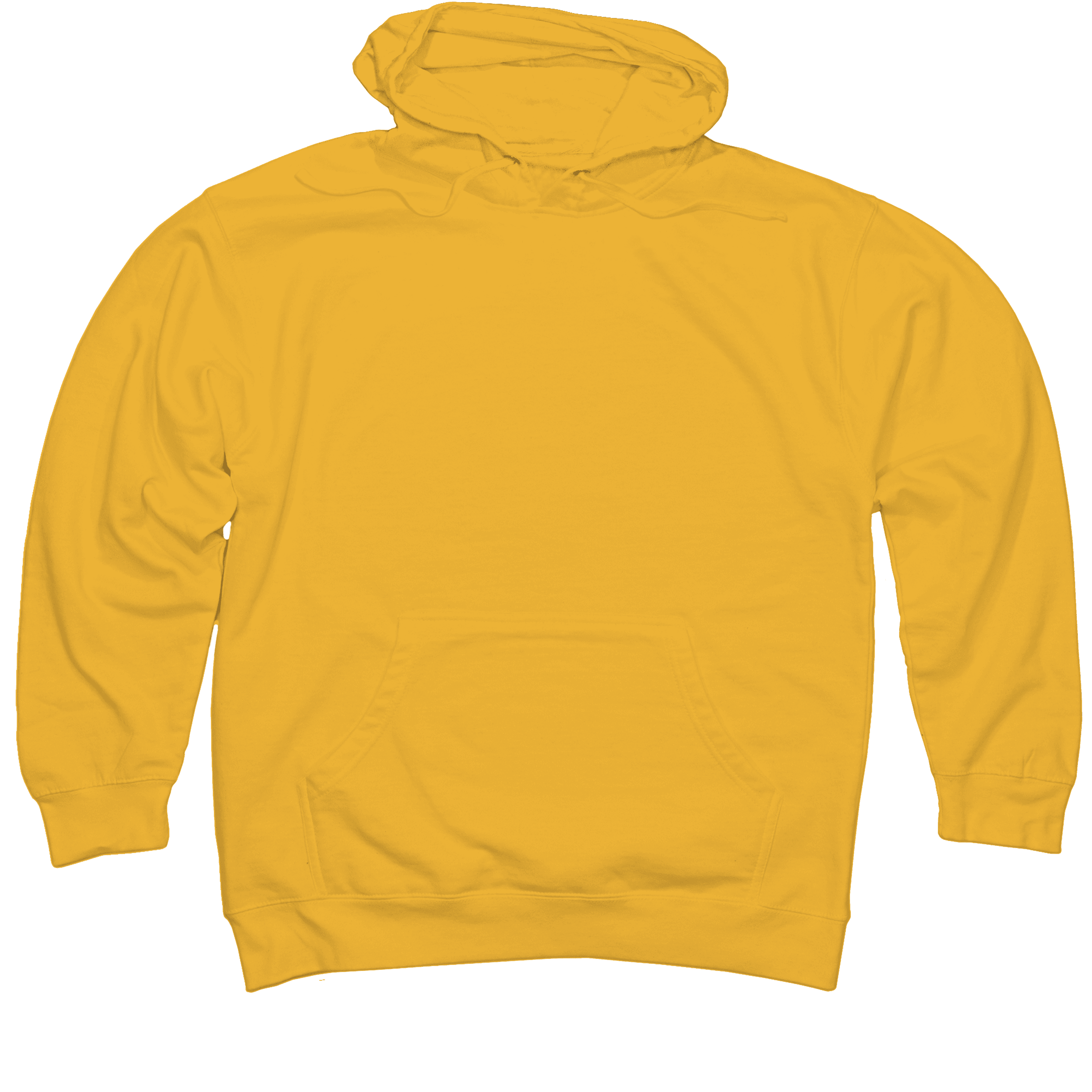 Mustard yellow pullover hoodie.