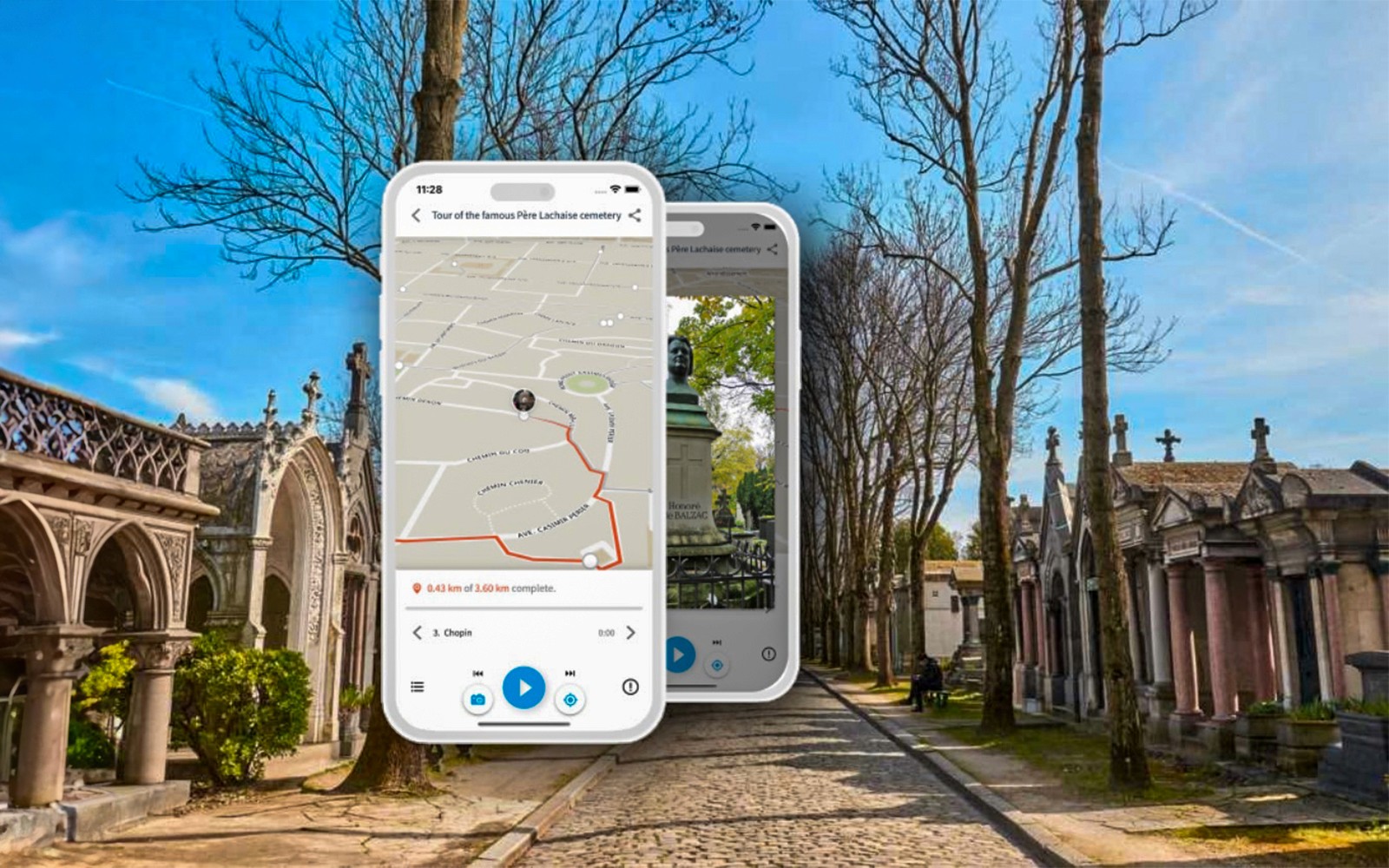 Cementerio Père Lachaise en París, recorrido de audio por las tumbas de celebridades.
