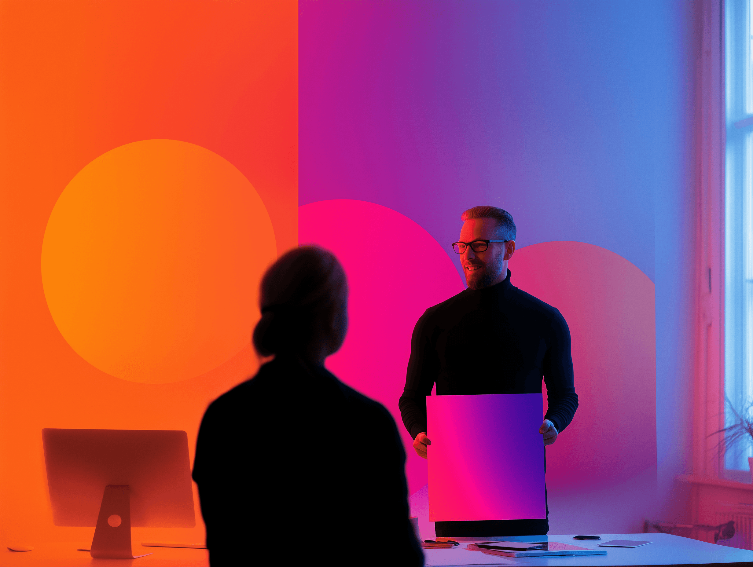 Close-up portrait with neutral expression and light hair