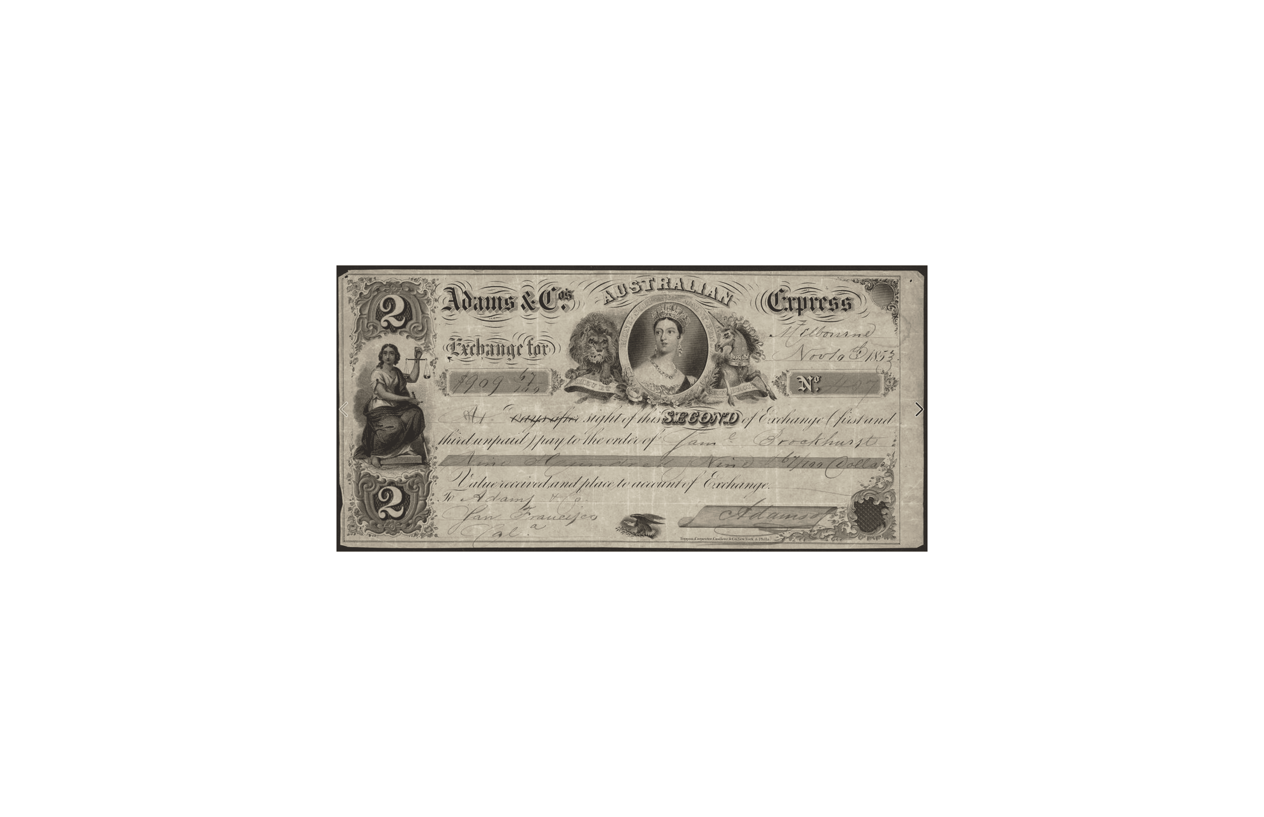 Nineteenth-century paper payment document showing how written financial claims could transfer value without moving the underlying coins.