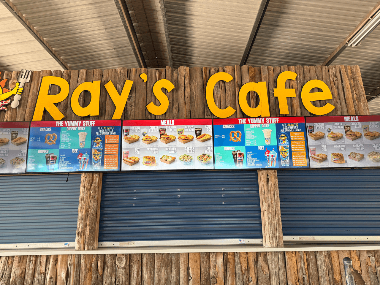 splashway signage using juuno at ray's cafe at the splashway waterpark