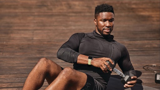 Man doing workout with google fit