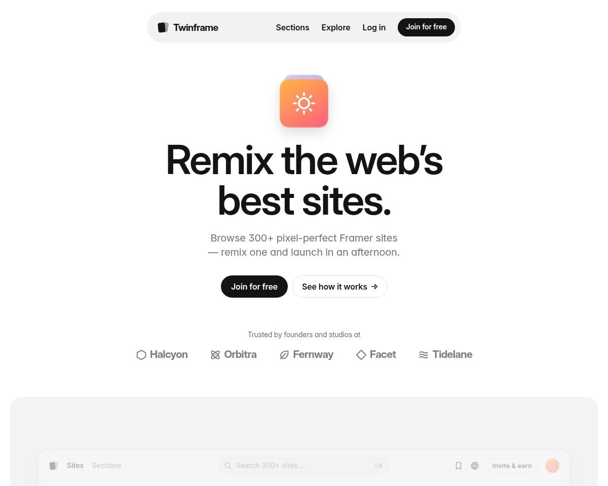 Twinframe homepage