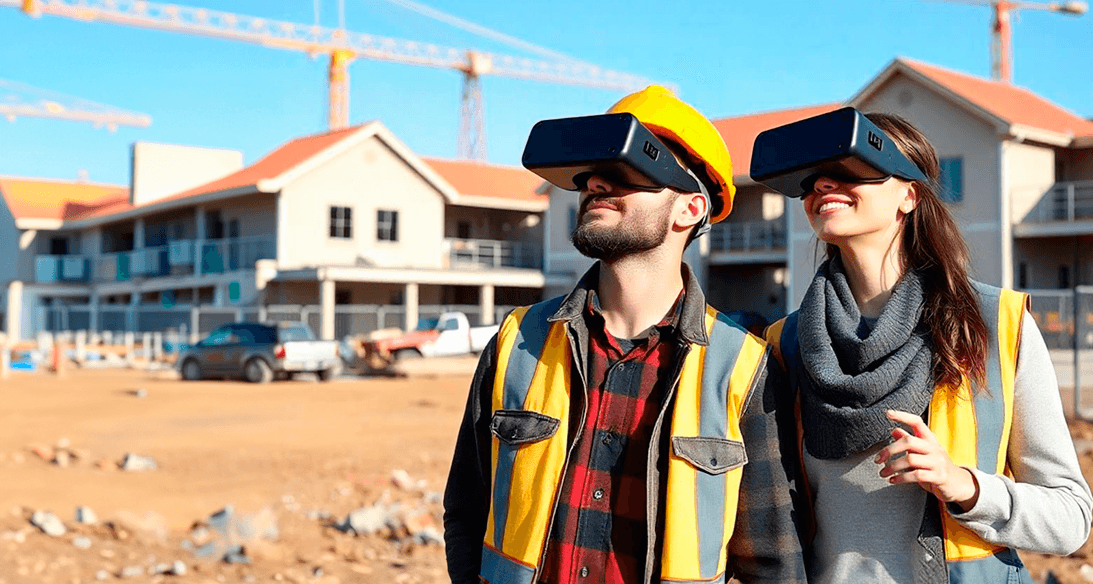 Realidad virtual, gemelo digitales, construcción industrializada, pareja