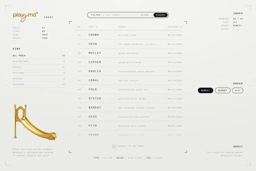 playgrnd website preview, captured September 18, 2026