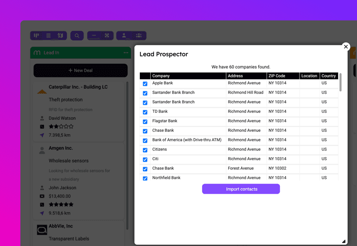 Buy Lead Addresses within the CRM Software