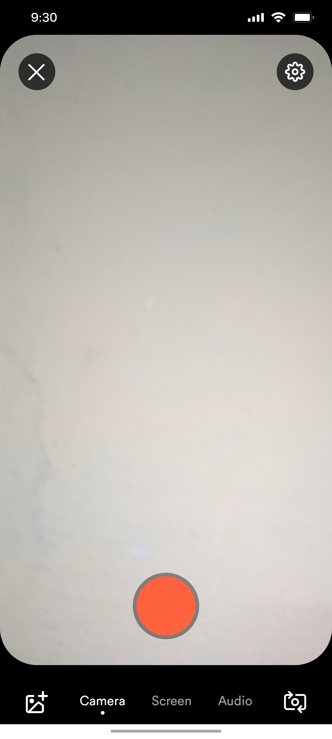 loom Camera recording screen