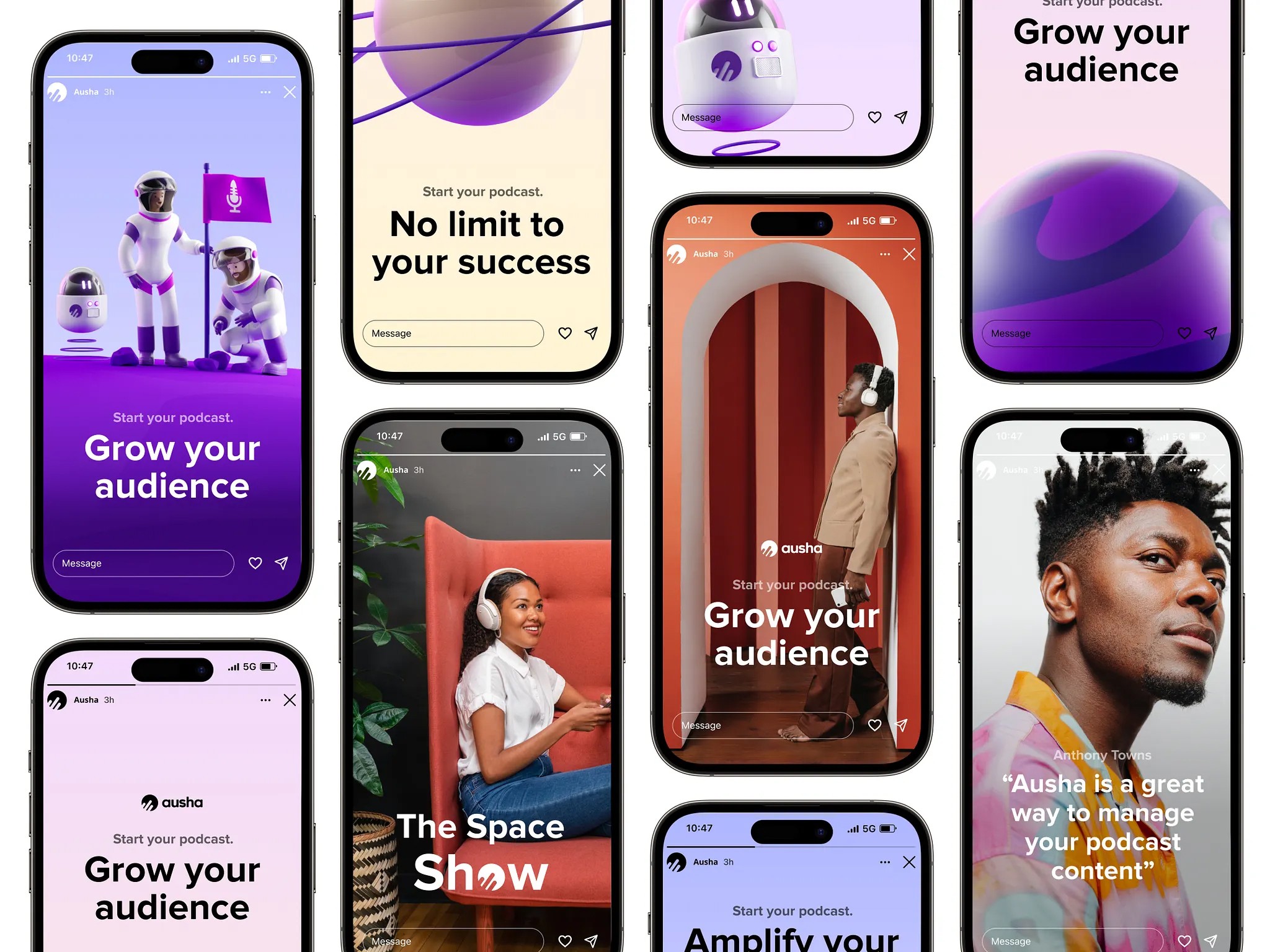 A woman with short, blonde hair and red lipstick is set against an abstract geometric collage of yellow, gray, and red shapes, conveying a modern, artistic vibe.