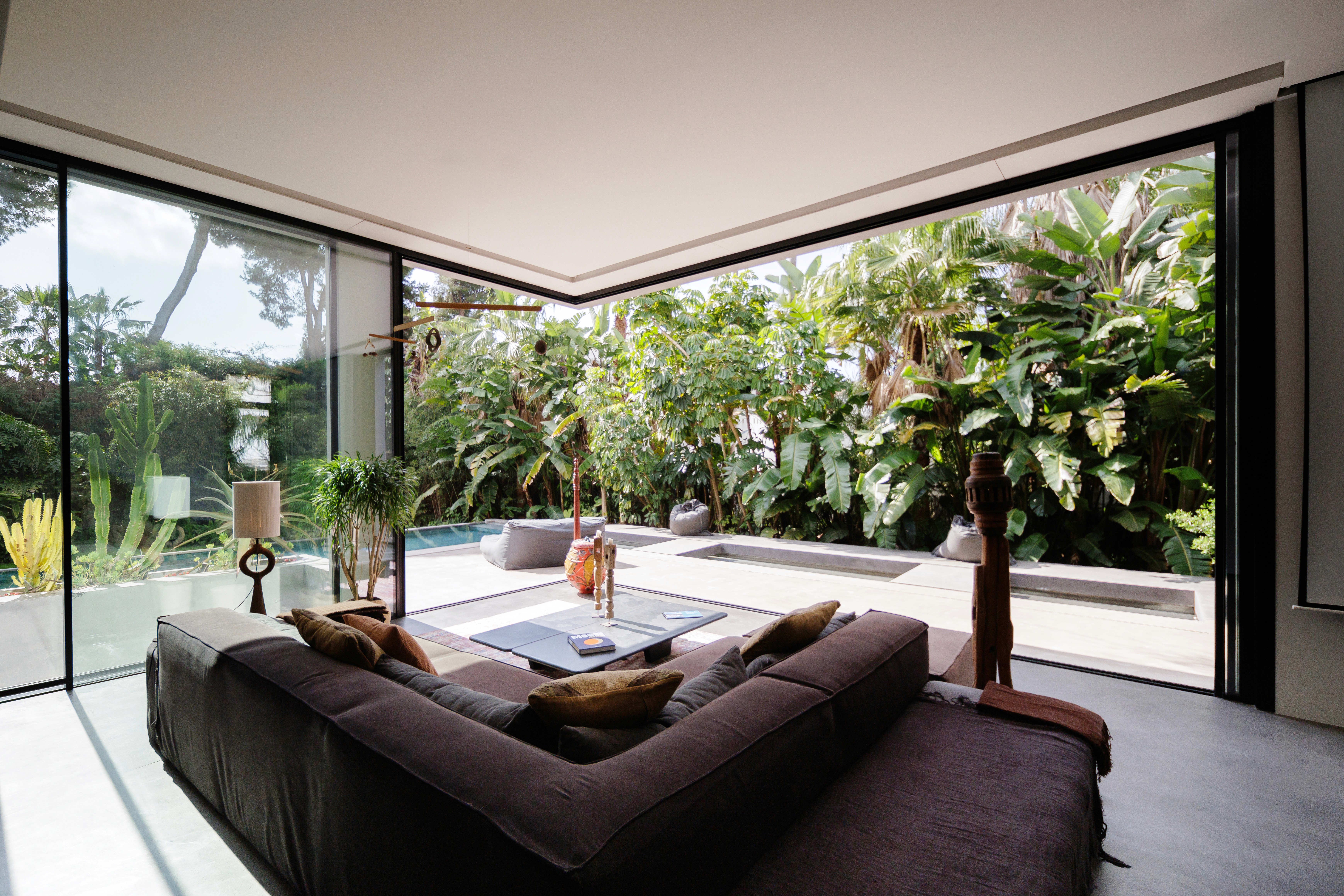 Living room fireplace and focal wall detail at Soul House, luxury villa in Los Monteros Marbella by Ghara Construction