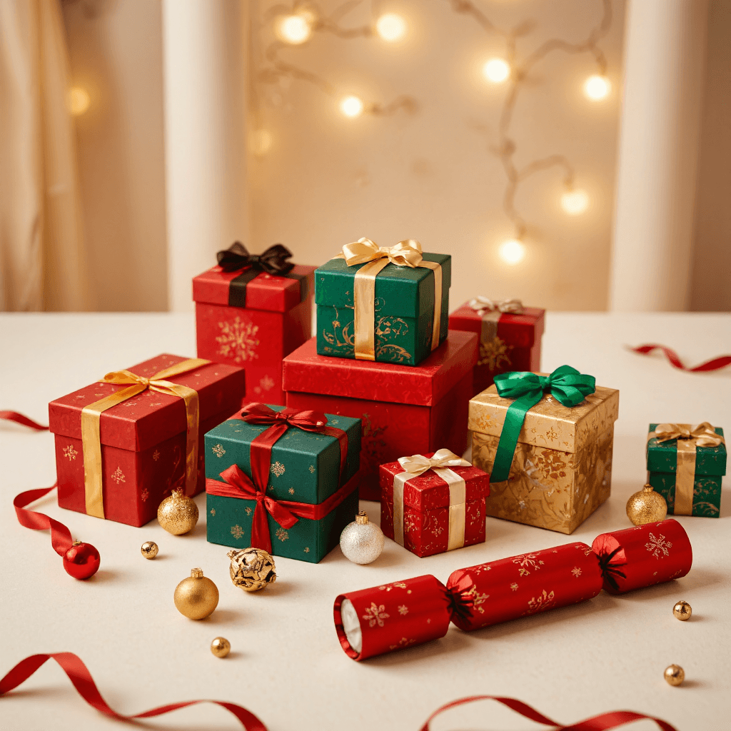 product photography of collection of boxes and a cracker