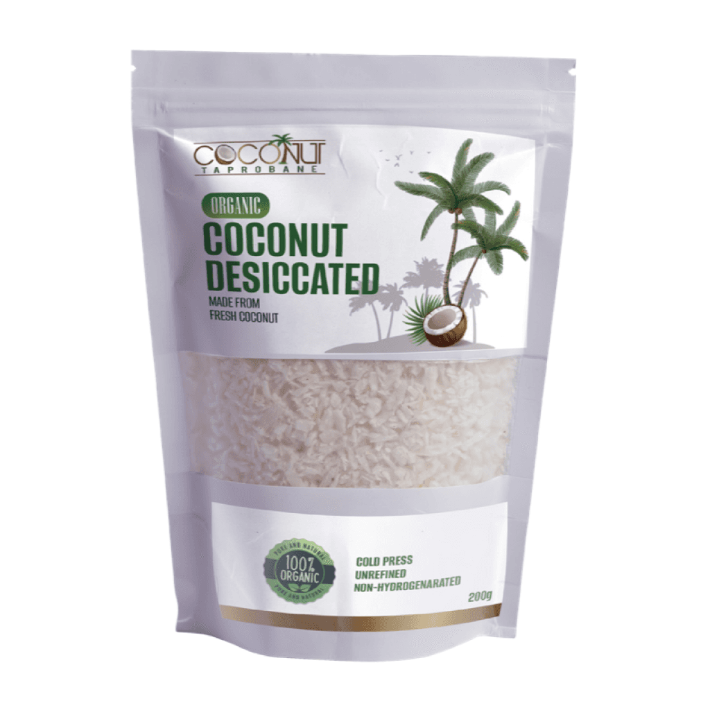 A bag of Hulu Natural Organic Coconut Desiccated.