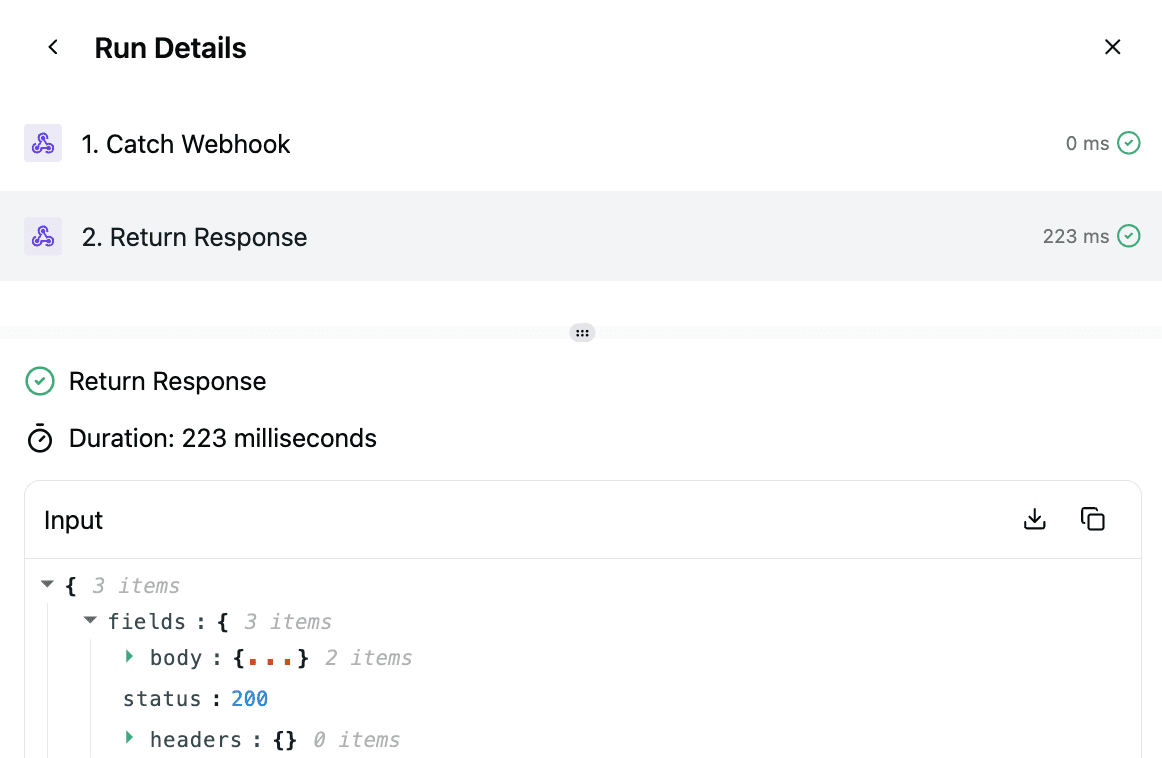 Screenshot of the output and run results from a Meld