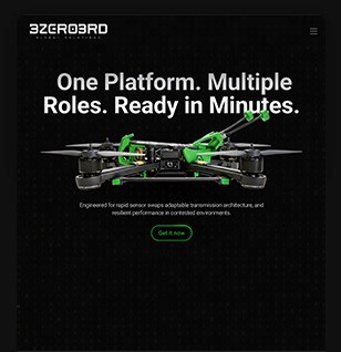 green drone landing page