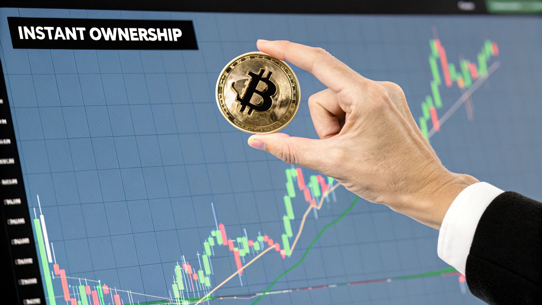 A visual representation of cryptocurrency coins and trading charts, symbolizing the spot crypto market.