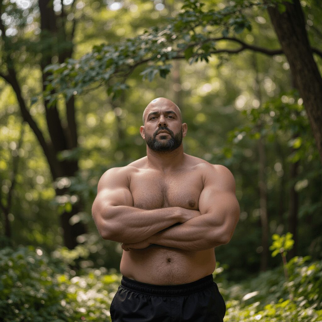 a mean looking bodybuilder