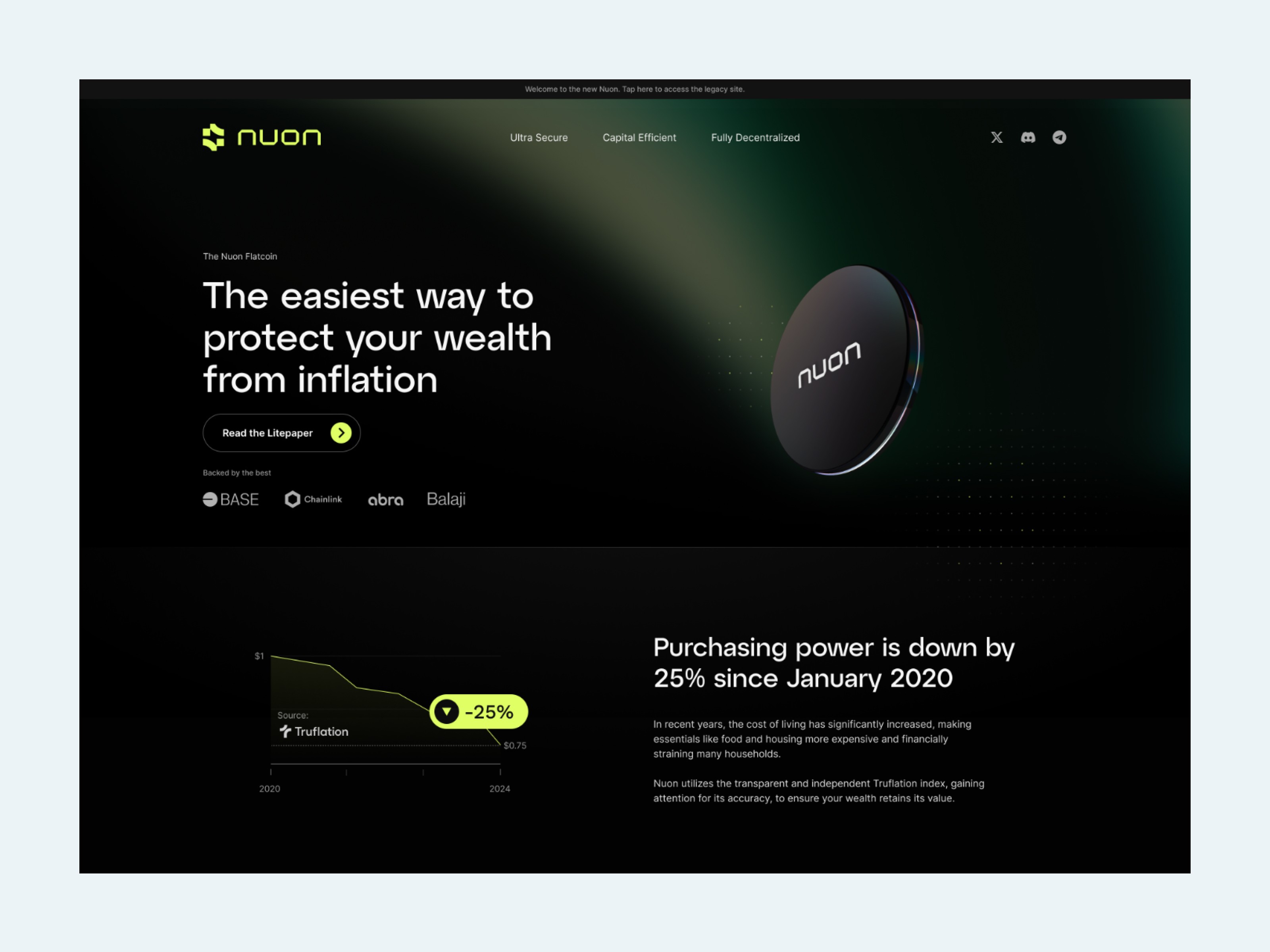 Nuon Crypto design flatcoin UX Product design